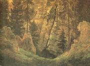 Caspar David Friedrich Cave and Funerary Monument (mk10) oil painting artist